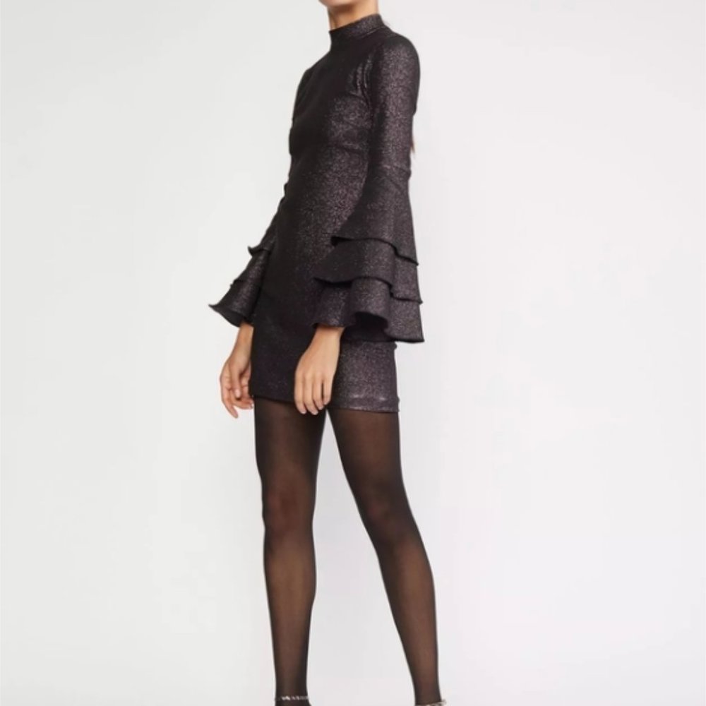 Cynthia Rowley Natasha Shimmer Bell Sleeve Dress - size 8
